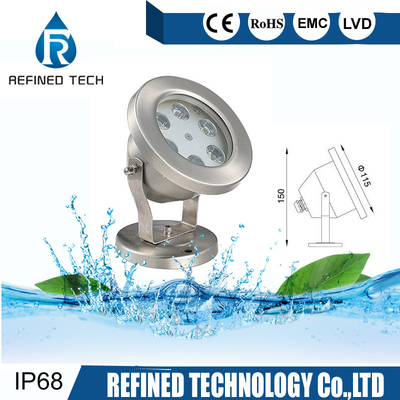 فولاد ضد زنگ LED زیر آب چراغ IP68 ضد آب با دوام