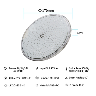 چراغ های استخر باریک RF-003B-252 LED PAR56 RGB IP68 برای Astral